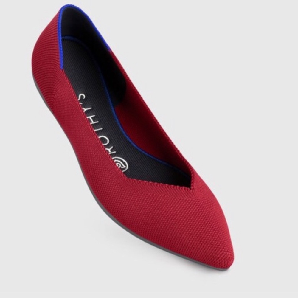 Rothys Point Flats 8 Red Excellent Condition